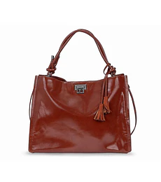 Bolsa Cloe Satchel Grande Con Tassel Color Tan