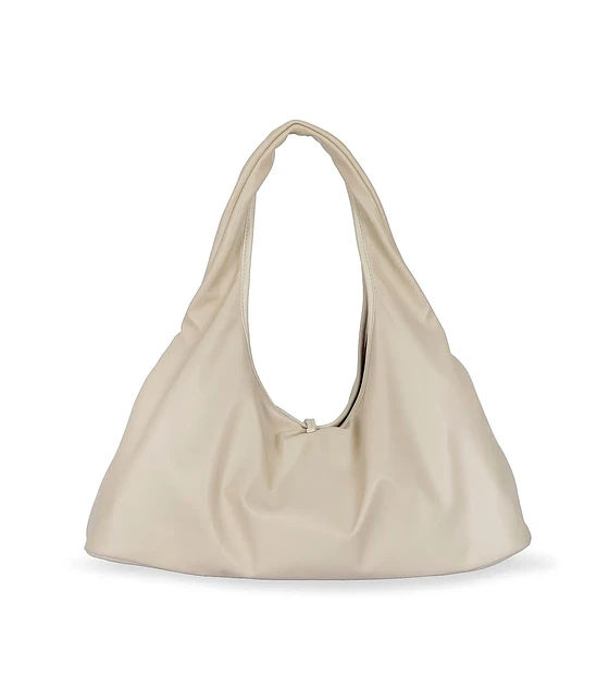 Bolsa Cloe Hobo Maxi Con Cadena Decorativa Color Beige