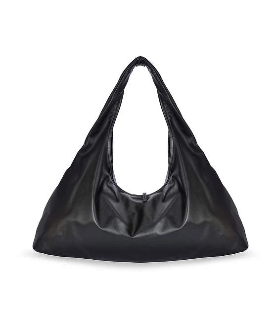Bolsa Cloe Hobo Maxi Con Cadena Decorativa Color Negro