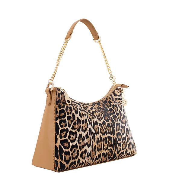 BOLSO SATCHEL JAIME IBIZA JI 3025 Café Leopardo 