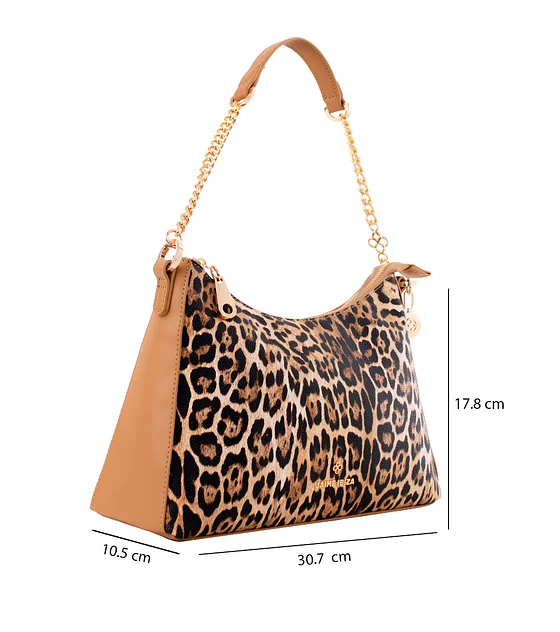 BOLSO SATCHEL JAIME IBIZA JI 3025 Café Leopardo 