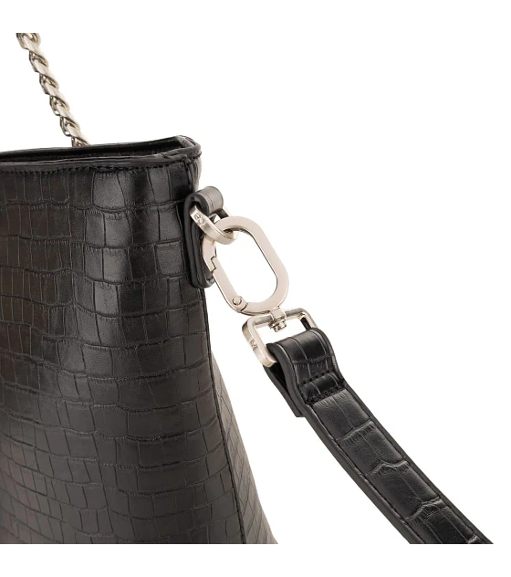 Bolsa Cloe Tote Grande Con Mascada Color Negro