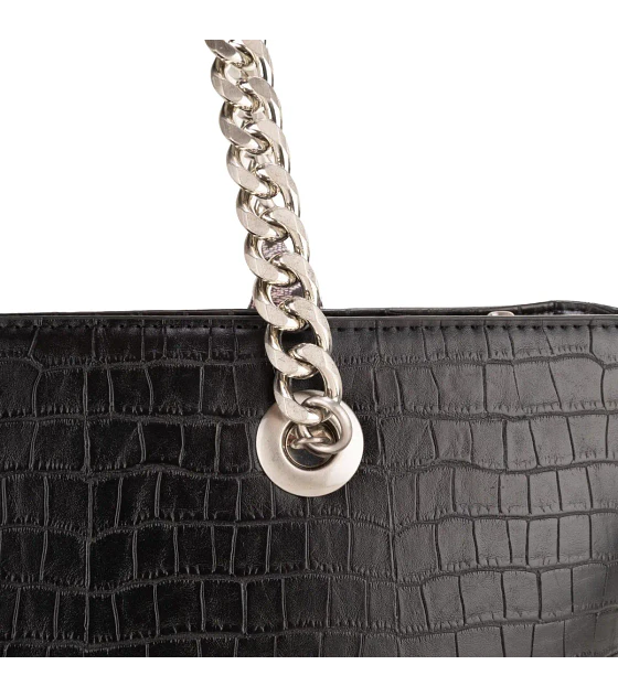 Bolsa Cloe Tote Grande Con Mascada Color Negro