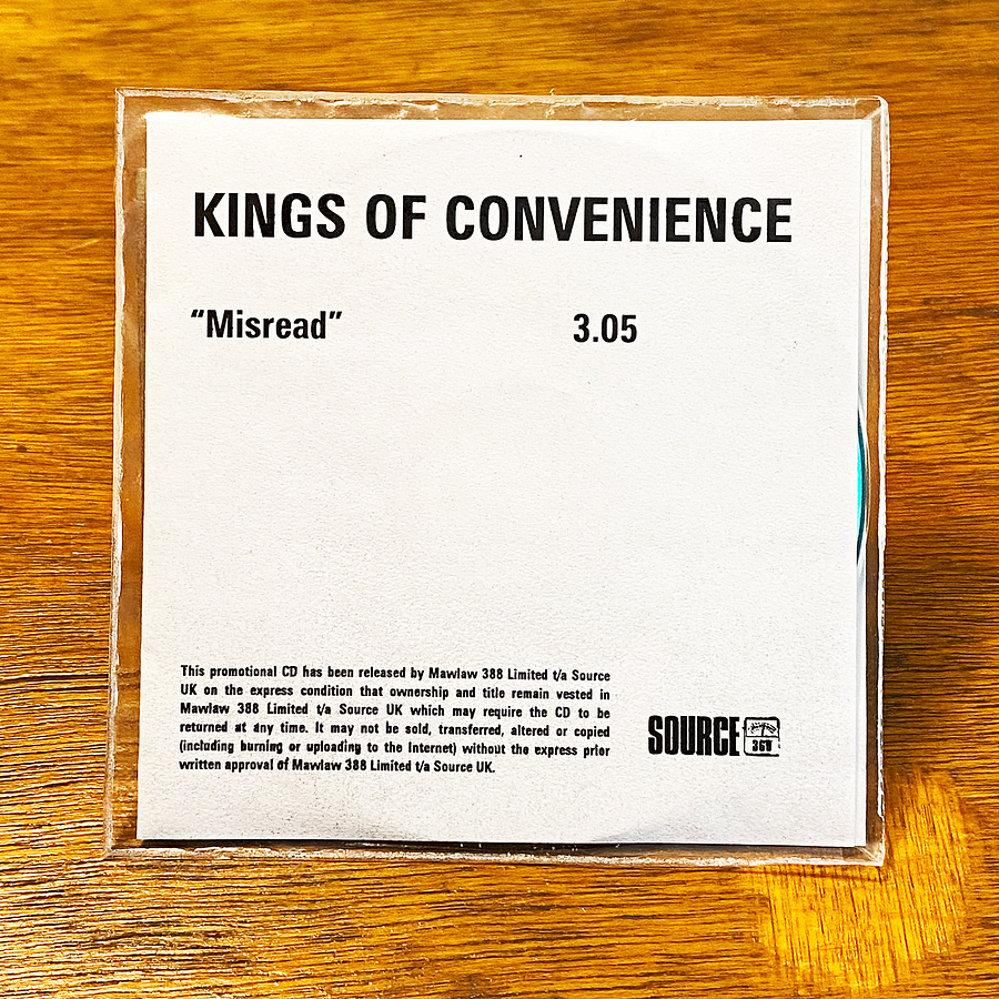 Kings Of Convenience - Misread (CDR promo) 1