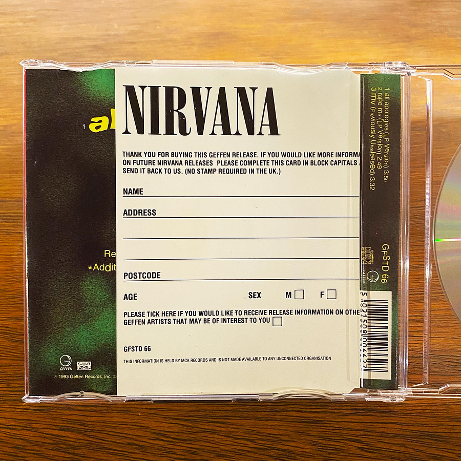 Nirvana - All Apologies / Rape Me 3