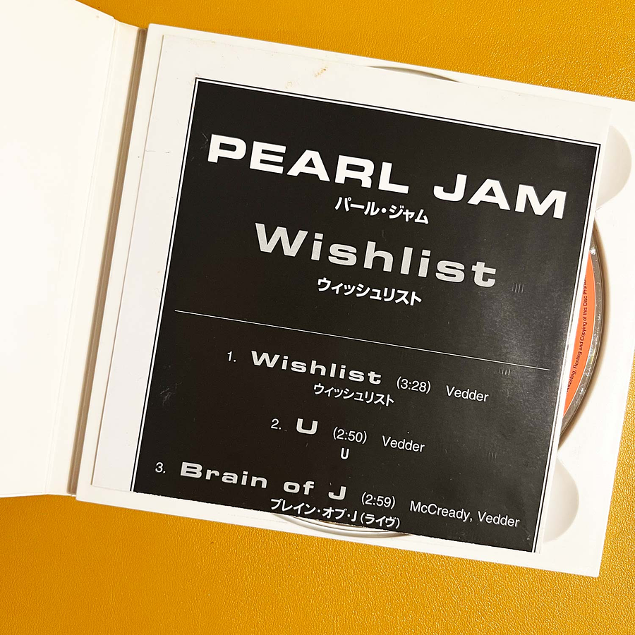 Pearl Jam - Wishlist - Single Japonés (Con obi) 3