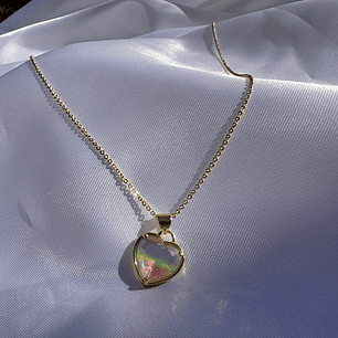 Cadena con corazon tornasol