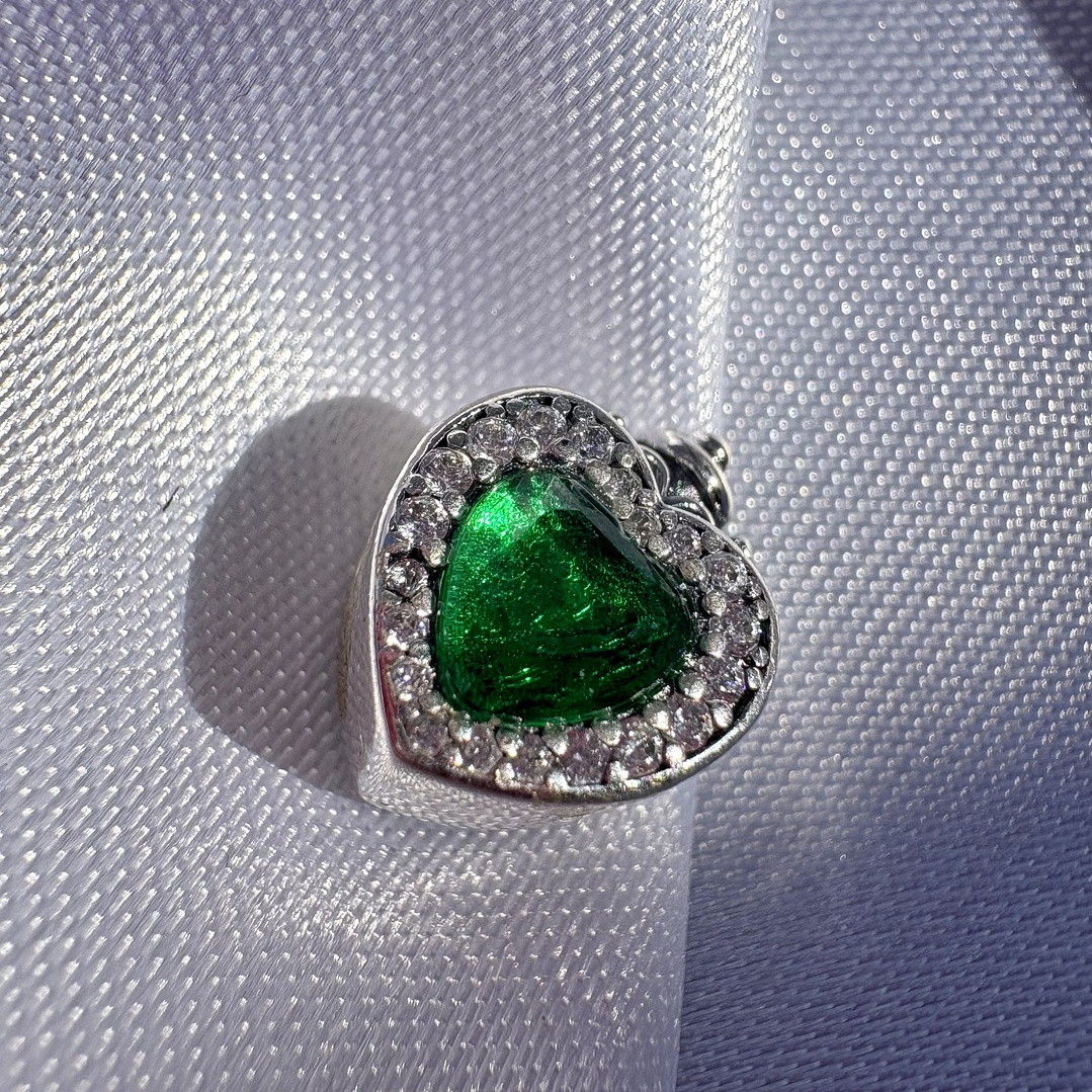 Charms Corazón verde  1