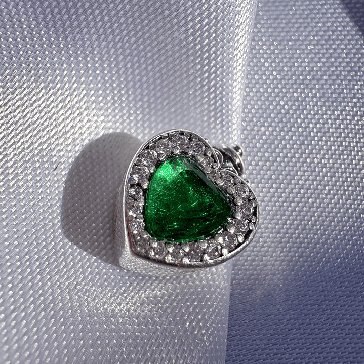 Charms Corazón verde  1