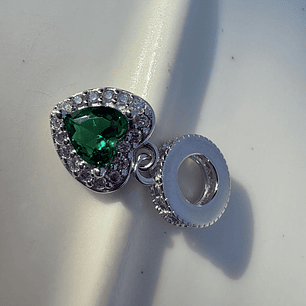 Charms corazón verde