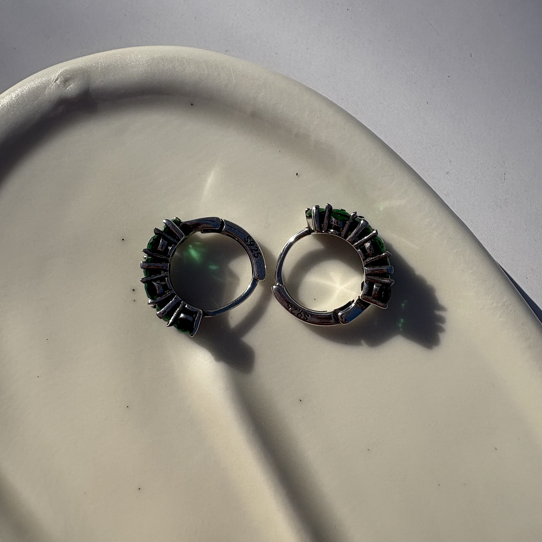 Argollas perlas verdes  3