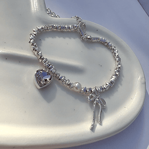 Pulsera lazo y corazon 
