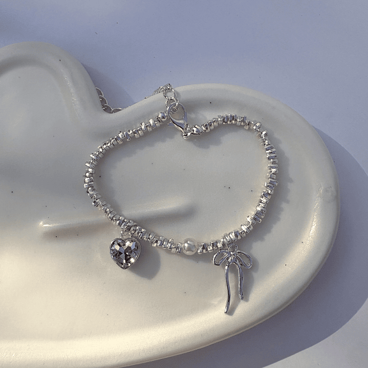 Pulsera lazo y corazon  2