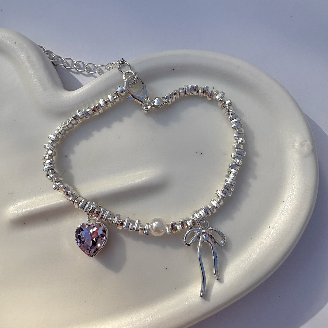 Pulsera lazo y corazon  3