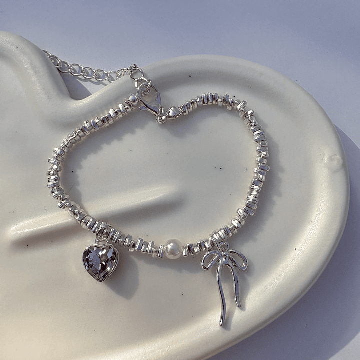 Pulsera lazo y corazon  3