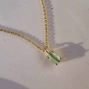 Cadena con perla verde agua