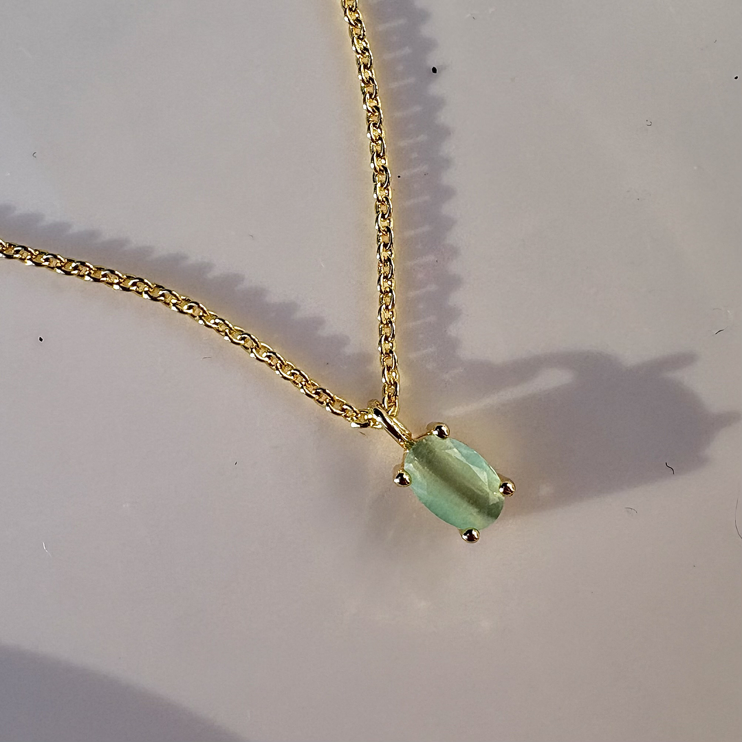 Cadena con perla verde agua 1