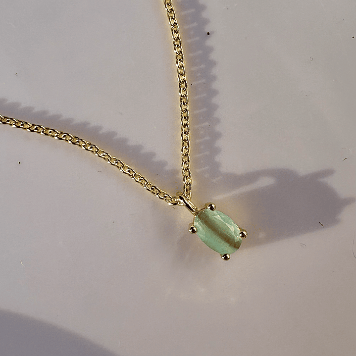 Cadena con perla verde agua 1