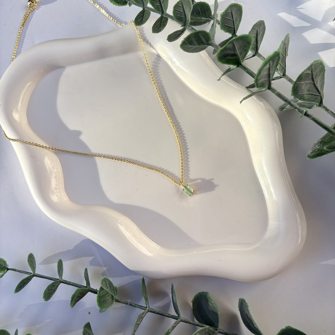 Cadena con perla verde agua 3