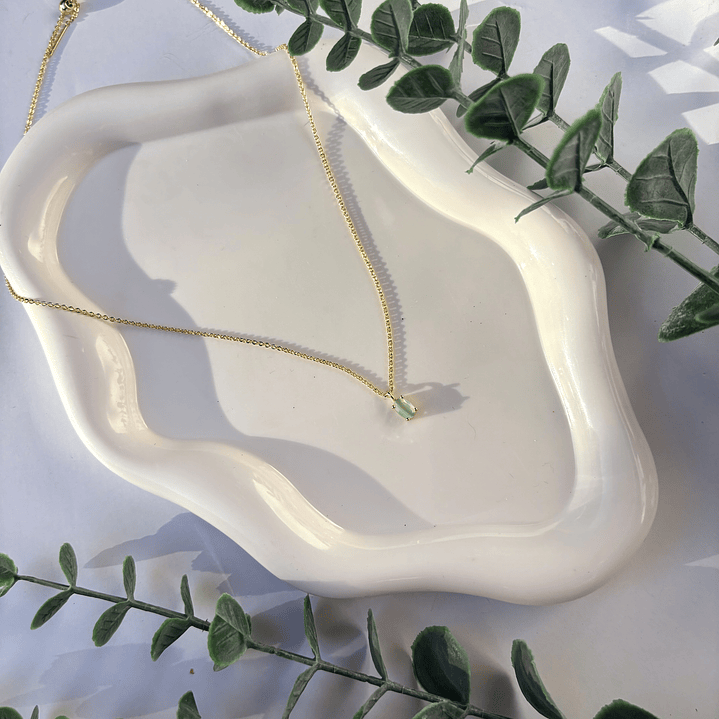 Cadena con perla verde agua 3