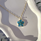 Cadena Flor turquesa  - Miniatura 1