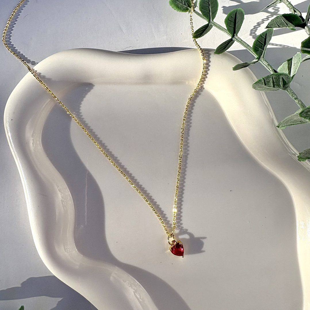 Collar Corazon Rubí 2