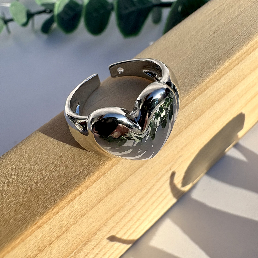 Anillo Corazón espejo  2