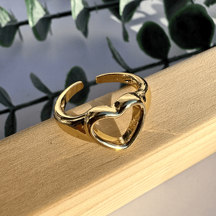 Anillo Corazón dorado 2