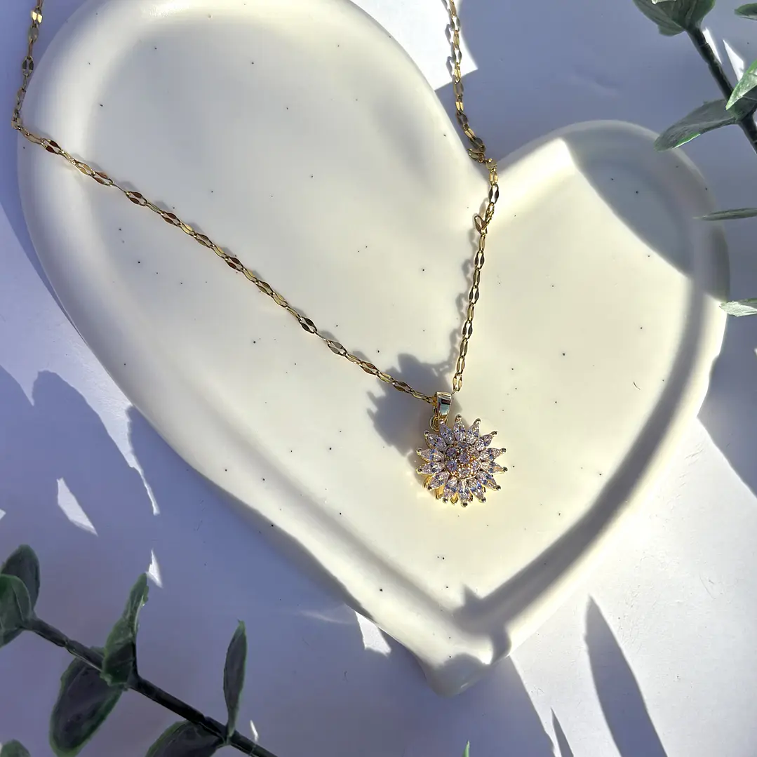 Cadena Flor gira brillo 1