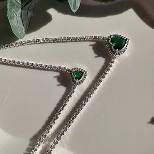 Cadena Corazón Esmeralda Glow