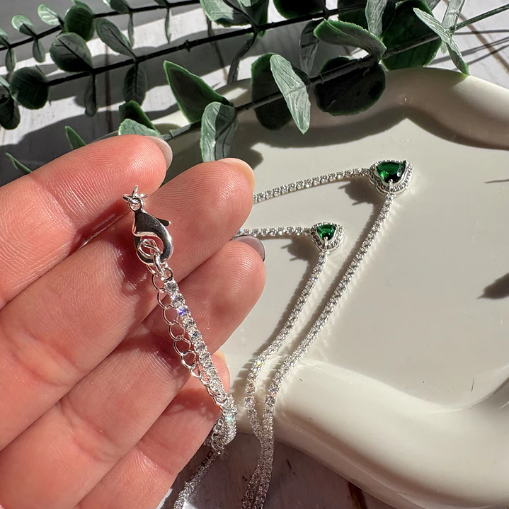 Cadena Corazón Esmeralda Glow 3