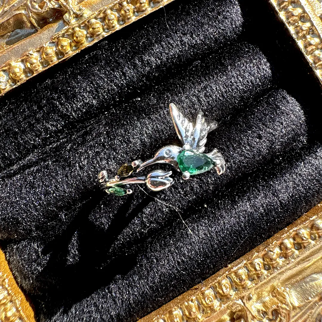 Anillo Colibrí Esmeralda 1