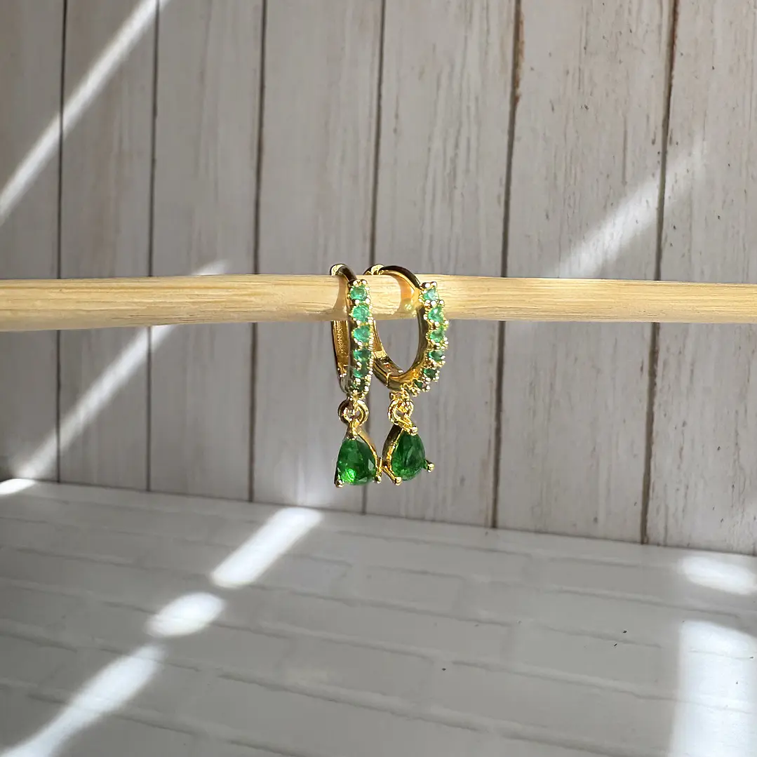 Aros Gotas Esmeralda 1