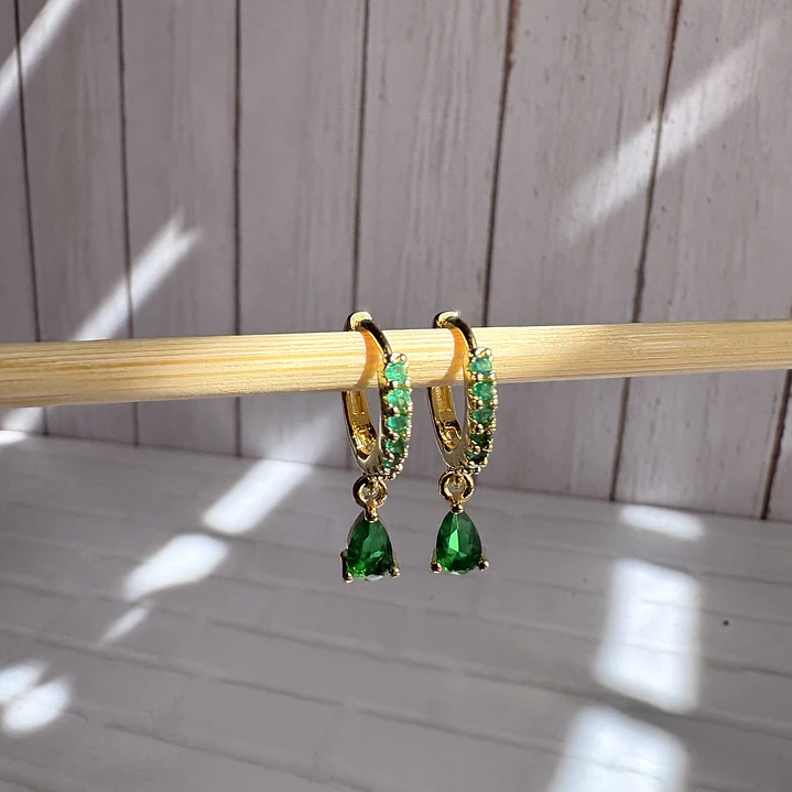 Aros Gotas Esmeralda 2