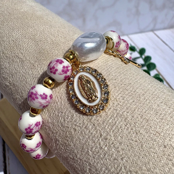 Pulsera Virgen de Guadalupe Floral 5
