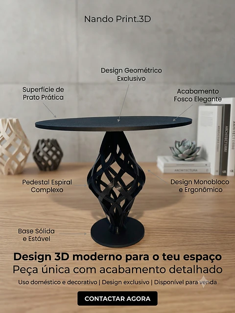 Base alta para Bolo com Pedestal Entrelaçado