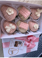 Caja de 6 fresas con chocolate