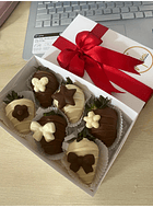 Caja de 6 fresas con chocolate