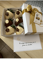 Caja de 6 fresas con chocolate