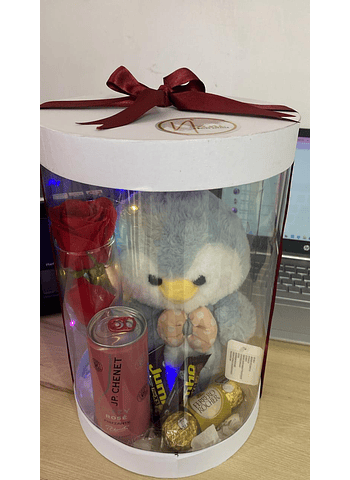 🎁 Caja Cilíndrica de Acetato – Edición Premium Romántica