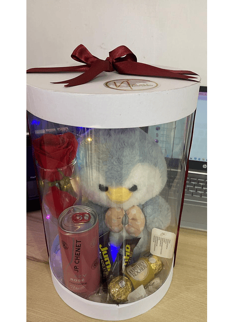 🎁 Caja Cilíndrica de Acetato – Edición Premium Romántica