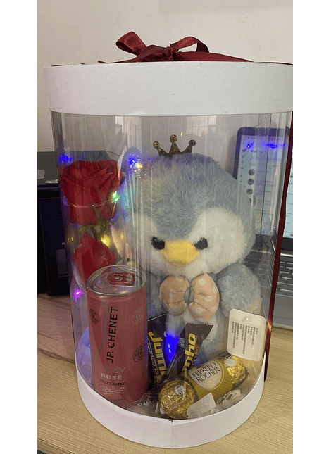 🎁 Caja Cilíndrica de Acetato – Edición Premium Romántica