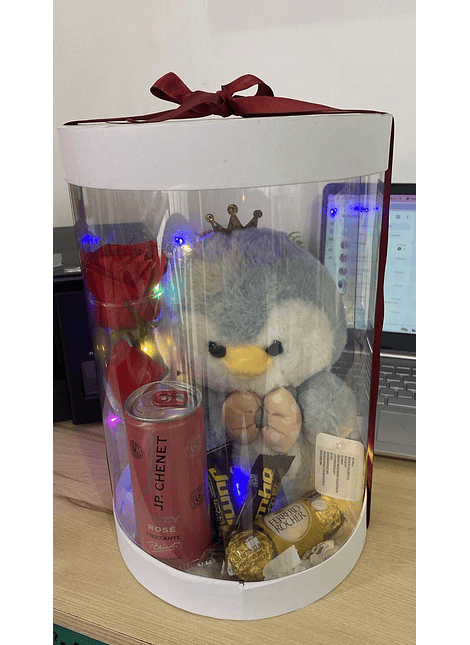 🎁 Caja Cilíndrica de Acetato – Edición Premium Romántica