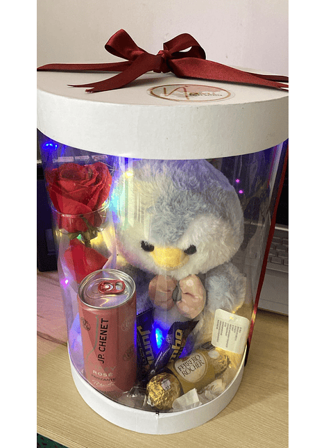 🎁 Caja Cilíndrica de Acetato – Edición Premium Romántica