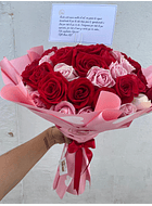 Buchón de rosas rosas con rosadas  48 /50 rosas 
