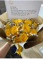 Ramo de 12 rosas decoradas con gipsophilia