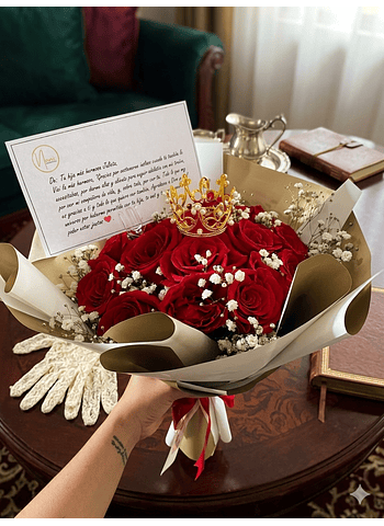 Ramo de rosas con corona 