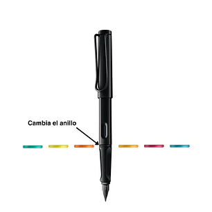 Lamy Safari Negro Anillo Multicolor
