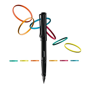 Lamy Safari Negro Anillo Multicolor