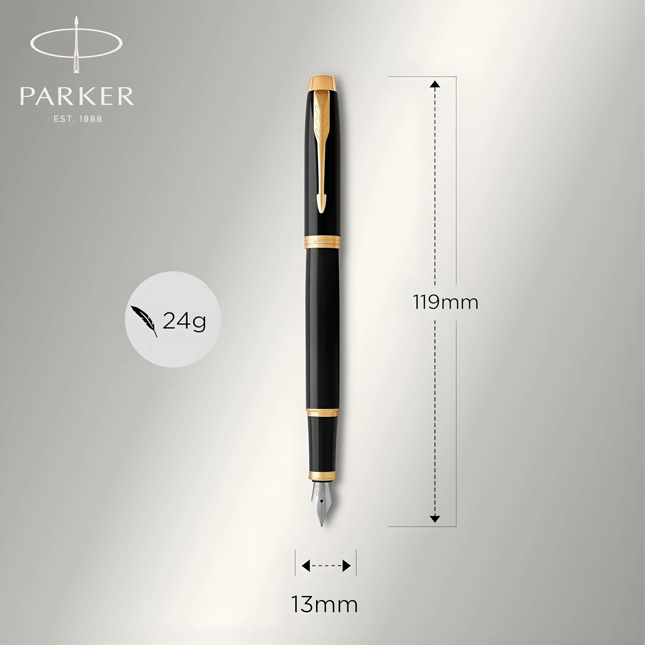 Pluma Estilográfica Negra Parker Im Tinta Negra 2